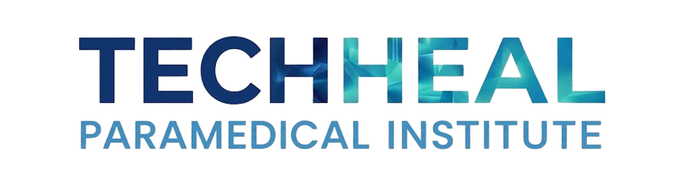 Techheal Paramedical Institute logo in blue and teal color